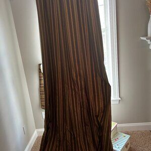 18' Tall 68" wide Brown and Beige Curtains